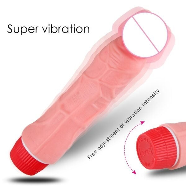 7-Inch Contoured Texture Personal Wellness Device - Adjustable Vibrating Silicone Massager