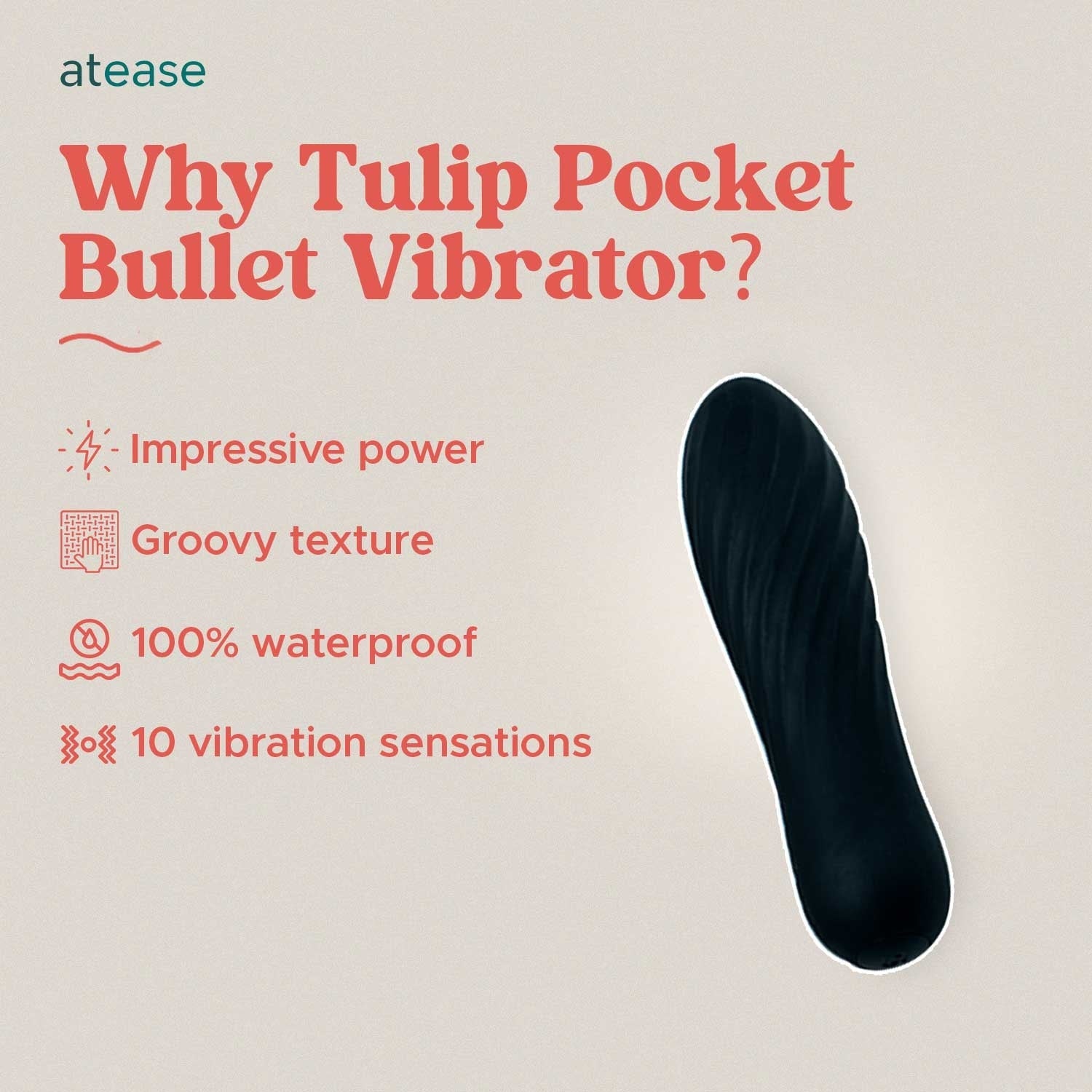 Portable Precision Wellness Device – 10-Mode Waterproof Silicone Bullet Massager
