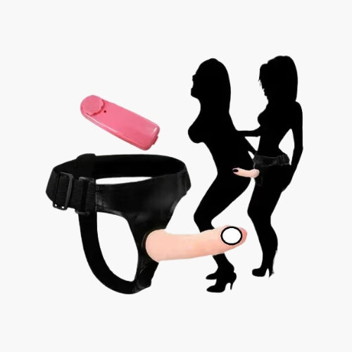 Dual-Stimulation Personal Wellness Device - Adjustable Vibrating Silicone Massager with Harness Support