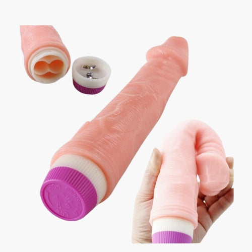 7-Inch Contoured Texture Personal Wellness Device - Adjustable Vibrating Silicone Massager