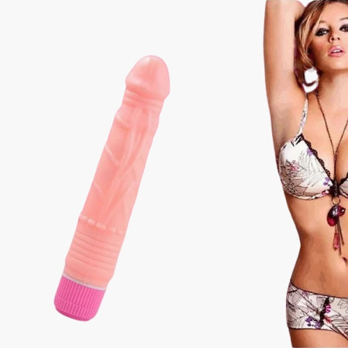7-Inch Contoured Texture Personal Wellness Device - Adjustable Vibrating Silicone Massager