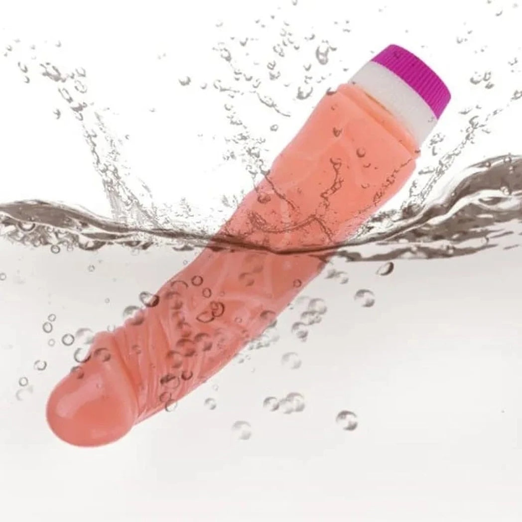 7-Inch Contoured Texture Personal Wellness Device - Adjustable Vibrating Silicone Massager