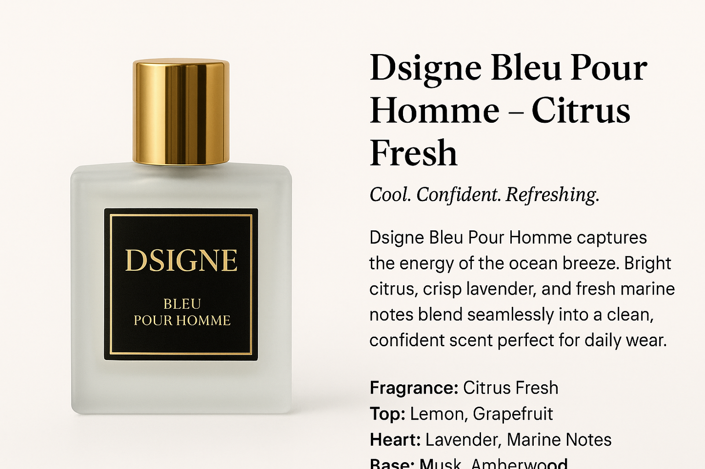 Dsigne Bleu Pour Homme – Citrus Fresh