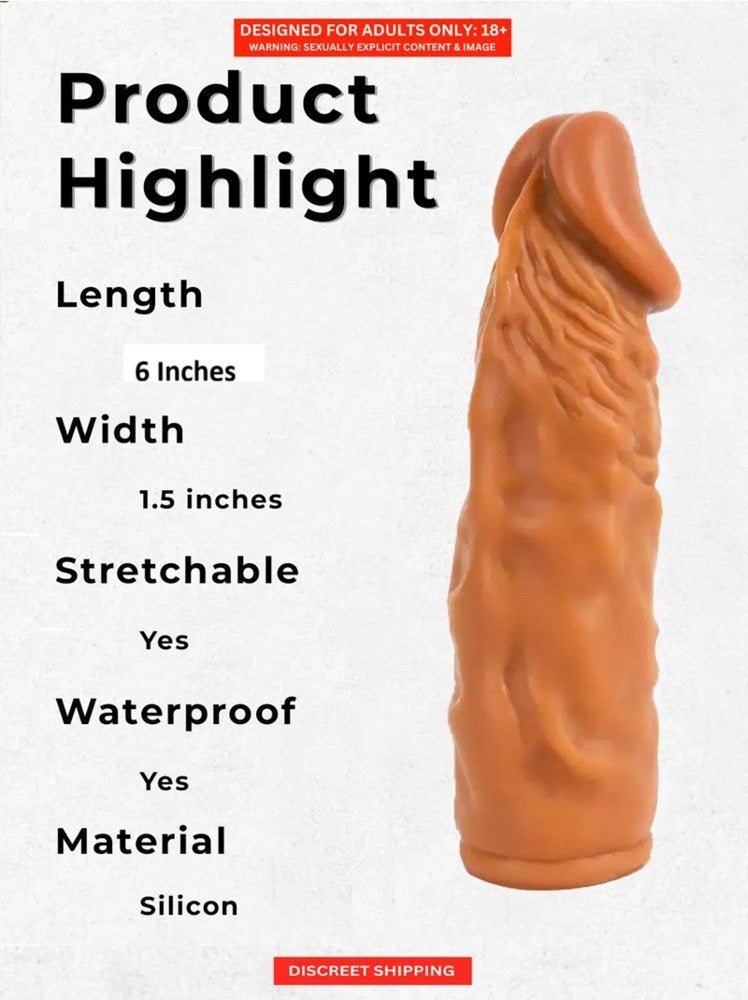 Dsigne Silicone Ribbed Personal Wellness Sleeve - 6 Inch